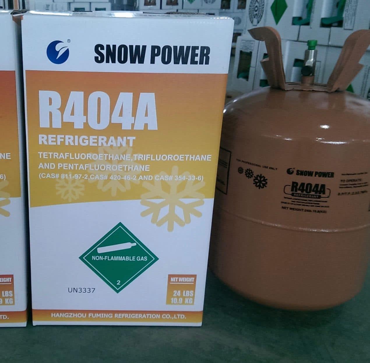 R-404A refrigerant carton and disposable cylinder