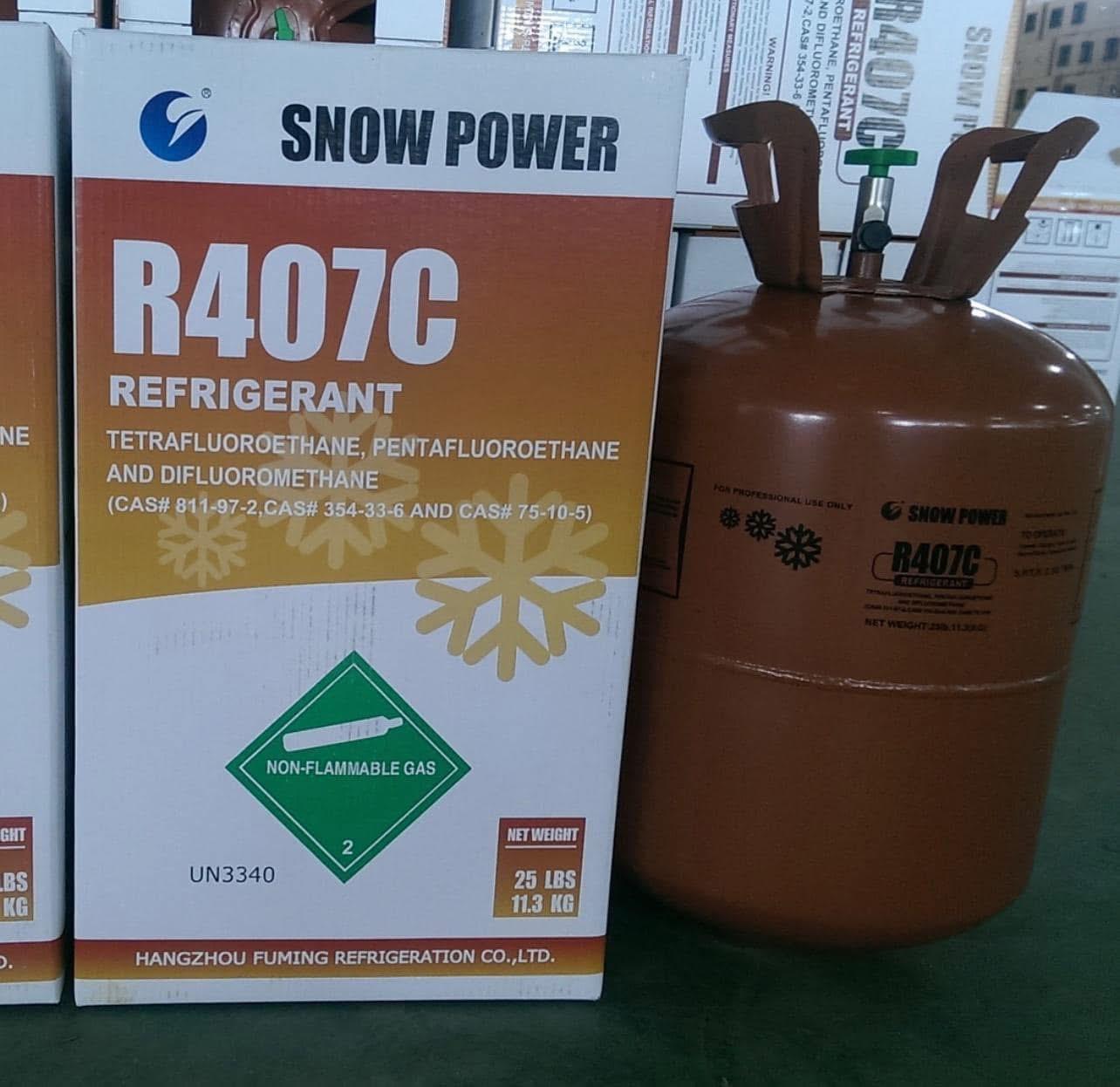 R-407C refrigerant cylinder with 11.3 kg carton